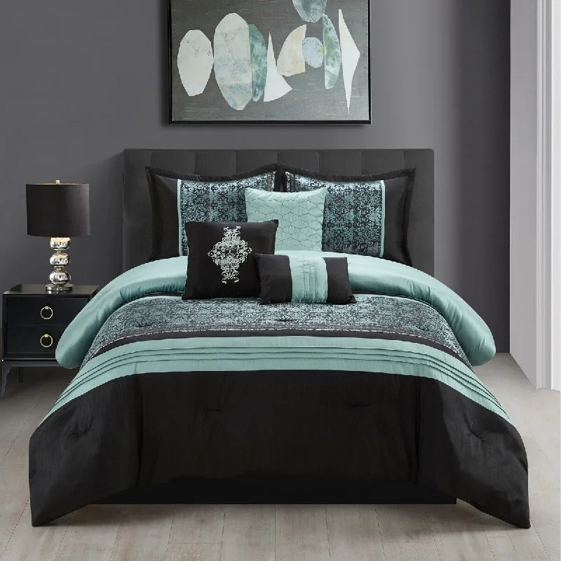 Goose down comforters known for their superior quality and insulationNanshing Shelly 7 Piece Transitional Comforter Set Goose down comforters known for their superior quality and insulationNanshing Shelly 7 Piece Transitional Comforter Set