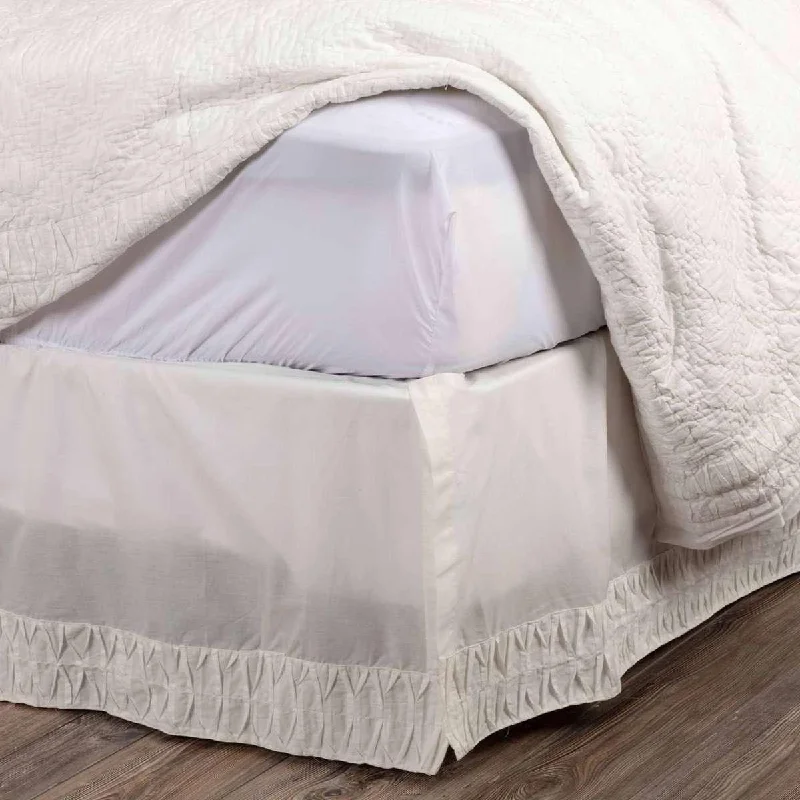 Bed skirts with a bohemian - inspired patternAdelia White Bed Skirts VHC Brands