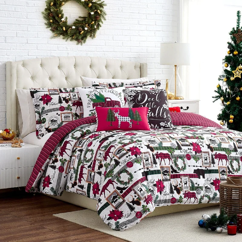 Full - size comforters suitable for full - sized beds in guest rooms or small bedroomsMerry Town 6-Piece Comforter Bedding Set Full - size comforters suitable for full - sized beds in guest rooms or small bedroomsMerry Town 6-Piece Comforter Bedding Set