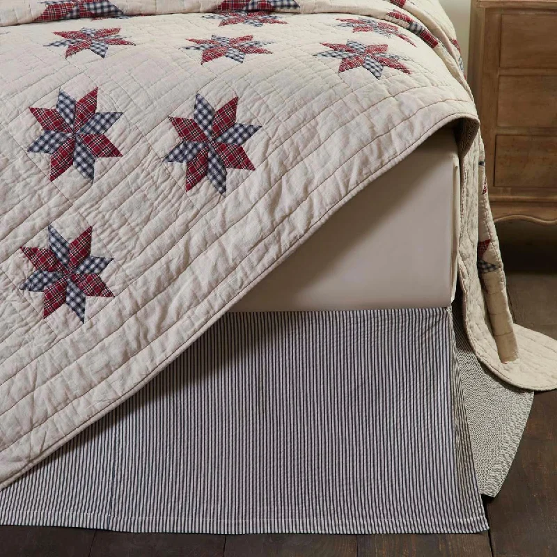 Bed skirts with a plaid pattern for a traditional styleLincoln King Bed Skirt 78x80x16 VHC Brands Bed skirts with a plaid pattern for a traditional styleLincoln King Bed Skirt 78x80x16 VHC Brands