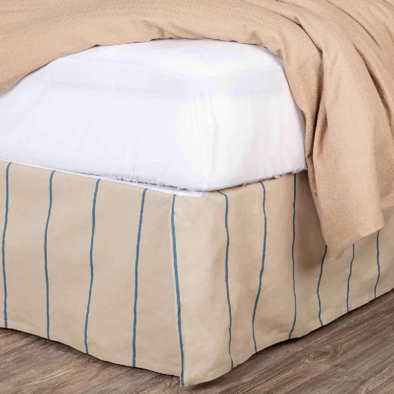 Floral - printed bed skirts for a feminine touchCharlotte Azure Bed Skirts VHC Brands Floral - printed bed skirts for a feminine touchCharlotte Azure Bed Skirts VHC Brands