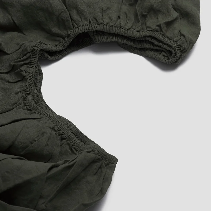 Moisture - Wicking Cotton Sheets for a Dry and Comfortable SleepFern Green 100% Linen Fitted Sheet Moisture - Wicking Cotton Sheets for a Dry and Comfortable SleepFern Green 100% Linen Fitted Sheet