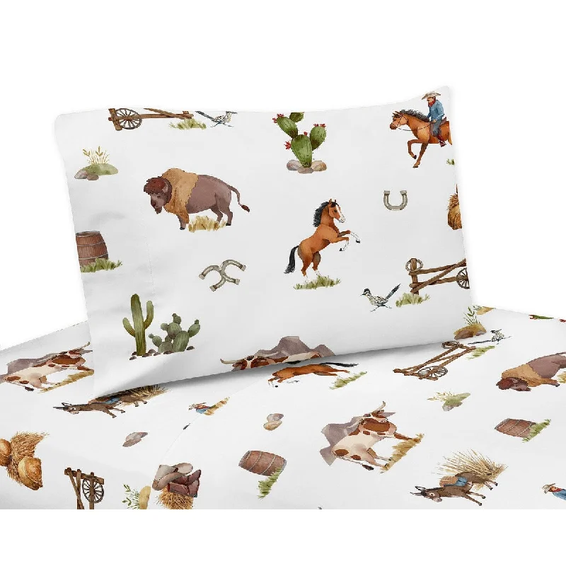 Twin - Size Sheet Sets with a Pillow ProtectorSweet Jojo Designs Western Cowboy Boy 3-piece Twin Sheet Set Wild West Southern Charm Country South Horse Steer Cow Farm Animal Twin - Size Sheet Sets with a Pillow ProtectorSweet Jojo Designs Western Cowboy Boy 3-piece Twin Sheet Set Wild West Southern Charm Country South Horse Steer Cow Farm Animal