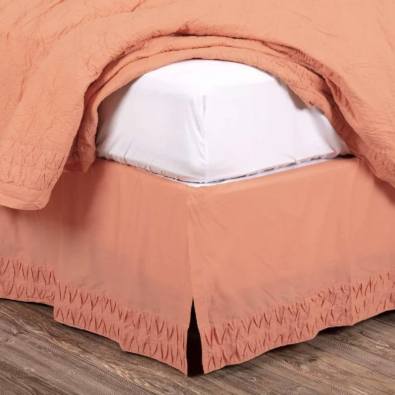 California king bed skirts for a larger bedAdelia Apricot Bed Skirts VHC Brands