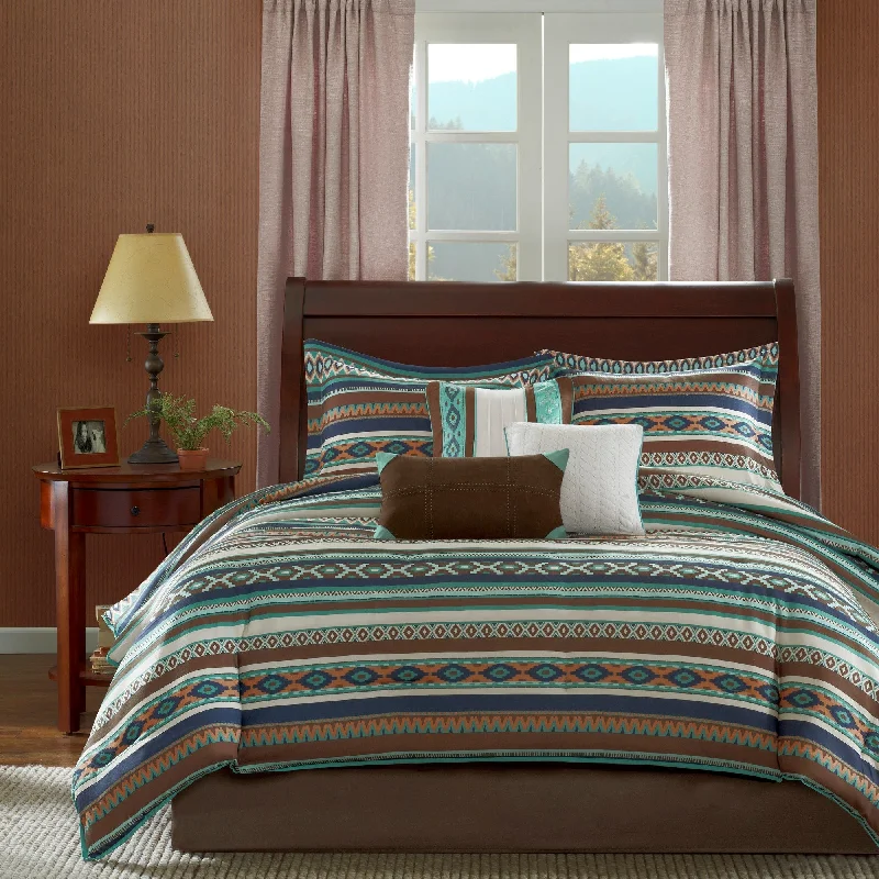 Full - size comforters suitable for full - sized beds in guest rooms or small bedroomsCopper Grove Geneva Southwest 7-piece Comforter Set