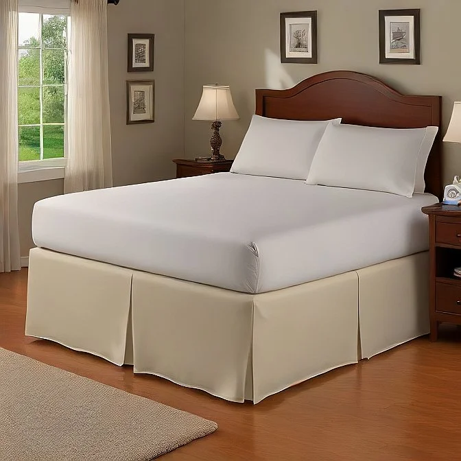Bed skirts with a high - quality elastic waistband10" Inches Drop Bed Skirt Ivory Egyptian Cotton 1000 Thread Count Bed skirts with a high - quality elastic waistband10" Inches Drop Bed Skirt Ivory Egyptian Cotton 1000 Thread Count