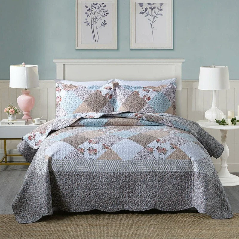 King - size blankets to cover large beds comfortablyRecycled polyester blankets for an eco - conscious option3 Piece Printed Quilt Set Lightweight Bedspread Set King King - size blankets to cover large beds comfortablyRecycled polyester blankets for an eco - conscious option3 Piece Printed Quilt Set Lightweight Bedspread Set King