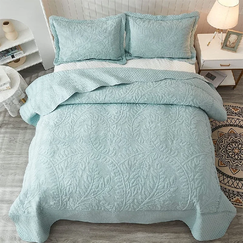 Cotton blankets for breathability and a lightweight feelRayon from bamboo blankets for a silky and breathable feel3pcs 100% Cotton Bedspread Set Coverlet Lightweight Quilt King Blue Cotton blankets for breathability and a lightweight feelRayon from bamboo blankets for a silky and breathable feel3pcs 100% Cotton Bedspread Set Coverlet Lightweight Quilt King Blue