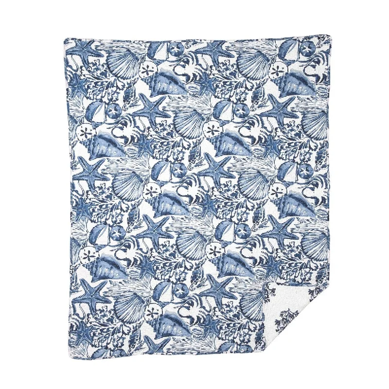 Mohair blankets with a unique sheen and softnessFleece blankets for a cozy and plush textureBlue Coast Shells 48" x 60" Throw Blanket Mohair blankets with a unique sheen and softnessFleece blankets for a cozy and plush textureBlue Coast Shells 48" x 60" Throw Blanket
