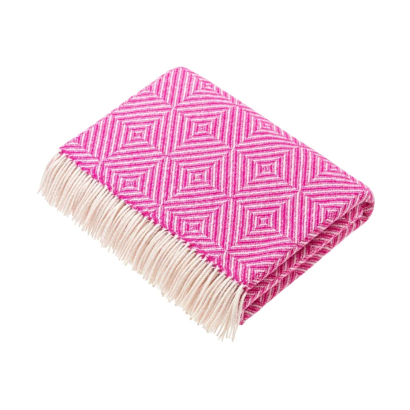 Mohair blankets with a unique sheen and softnessSynthetic fiber blend blankets for a budget - friendly choiceBright Diamond Merino Lambswool Throw - Fuchsia - Made in England Mohair blankets with a unique sheen and softnessSynthetic fiber blend blankets for a budget - friendly choiceBright Diamond Merino Lambswool Throw - Fuchsia - Made in England