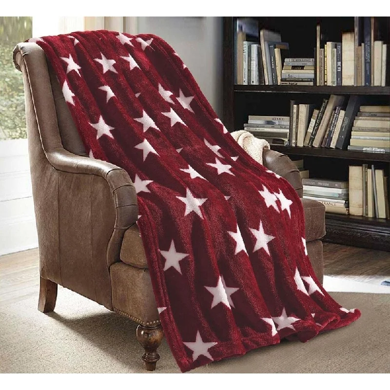 Alpaca wool blankets for a hypoallergenic and warm optionLinen blankets with a rustic and textured lookBurgundy White Star Throw Blanket 50" x 60" Alpaca wool blankets for a hypoallergenic and warm optionLinen blankets with a rustic and textured lookBurgundy White Star Throw Blanket 50" x 60"