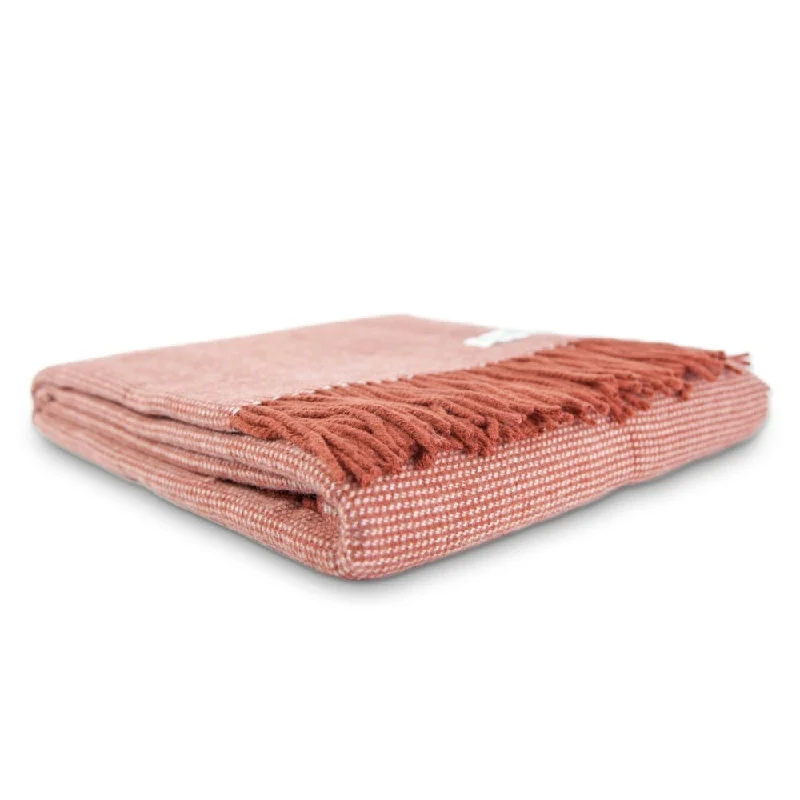 Queen - size blankets for standard - sized bedsCashmere blankets for ultimate softness and luxuryCalyx Interiors Checked Lambswool Blend Throw Blankets Brick/cream with fringe Queen - size blankets for standard - sized bedsCashmere blankets for ultimate softness and luxuryCalyx Interiors Checked Lambswool Blend Throw Blankets Brick/cream with fringe