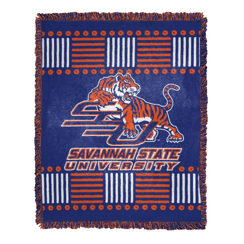 Wool blankets with natural warmth and insulationLinen blankets with a rustic and textured lookCOL 019 Savannah State Homage Jacquard Throw,46"x60" Wool blankets with natural warmth and insulationLinen blankets with a rustic and textured lookCOL 019 Savannah State Homage Jacquard Throw,46"x60"