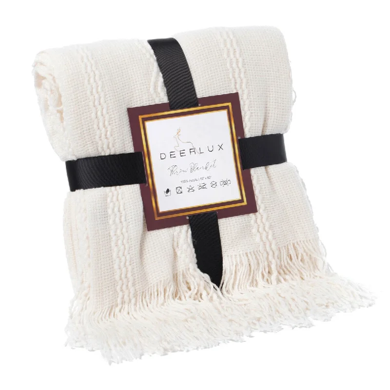 Rayon from bamboo blankets for a silky and breathable feelFleece blankets for a cozy and plush textureDecorative Throw Blanket - 50x60in Soft Knit with Delightful Fringe Edges for a Sophisticated and Cozy Touch to Your Home Rayon from bamboo blankets for a silky and breathable feelFleece blankets for a cozy and plush textureDecorative Throw Blanket - 50x60in Soft Knit with Delightful Fringe Edges for a Sophisticated and Cozy Touch to Your Home