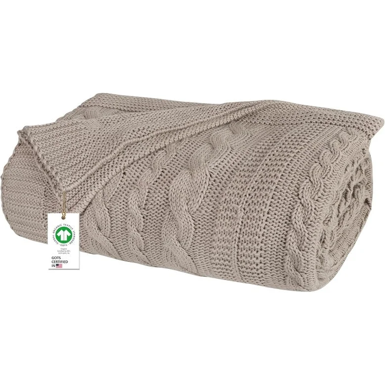 Rayon from bamboo blankets for a silky and breathable feelSilk blankets with a smooth and elegant touchDelara Organic Cotton Throw Blanket 50x70 inches, GOTS Certified Cable Knitted Throws Blanket for Sofa Couch Bed, Baby Nursery Rayon from bamboo blankets for a silky and breathable feelSilk blankets with a smooth and elegant touchDelara Organic Cotton Throw Blanket 50x70 inches, GOTS Certified Cable Knitted Throws Blanket for Sofa Couch Bed, Baby Nursery