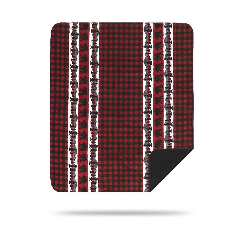 Chenille blankets with a thick and fuzzy textureCotton blankets for breathability and a lightweight feelDenali Bear Plaid Border/Black Microplush Blanket Chenille blankets with a thick and fuzzy textureCotton blankets for breathability and a lightweight feelDenali Bear Plaid Border/Black Microplush Blanket