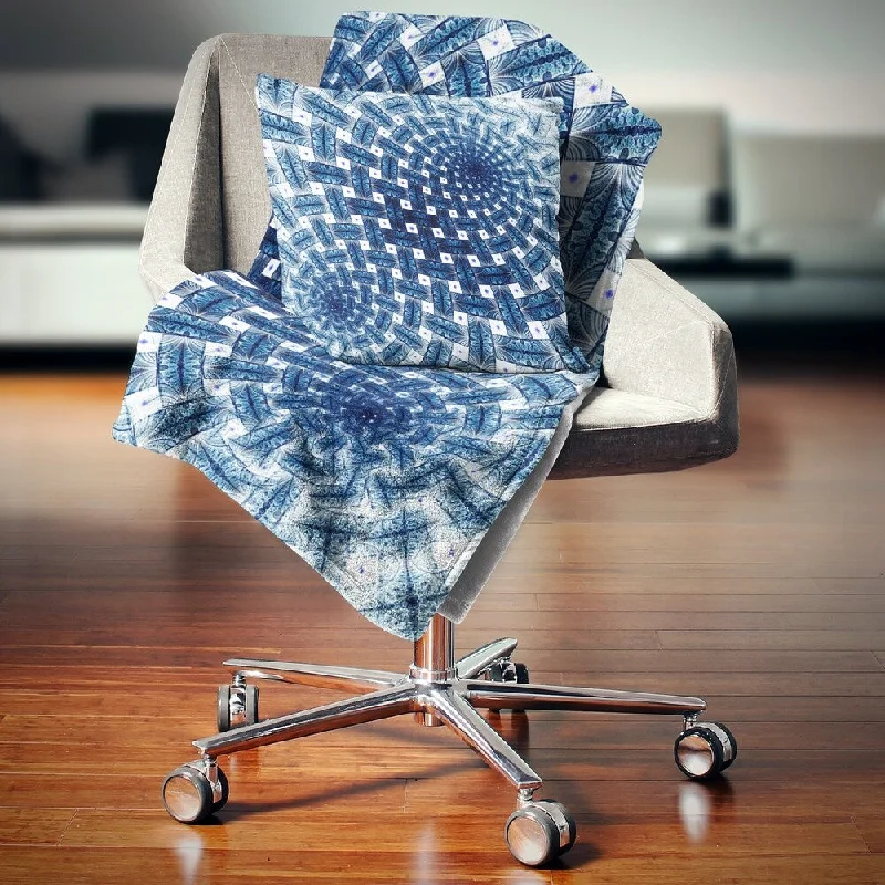 Recycled polyester blankets for an eco - conscious optionKing - size blankets to cover large beds comfortablyDesignart '3D Shaped Blue Large Fractal Flower' Floral Throw Blanket Recycled polyester blankets for an eco - conscious optionKing - size blankets to cover large beds comfortablyDesignart '3D Shaped Blue Large Fractal Flower' Floral Throw Blanket