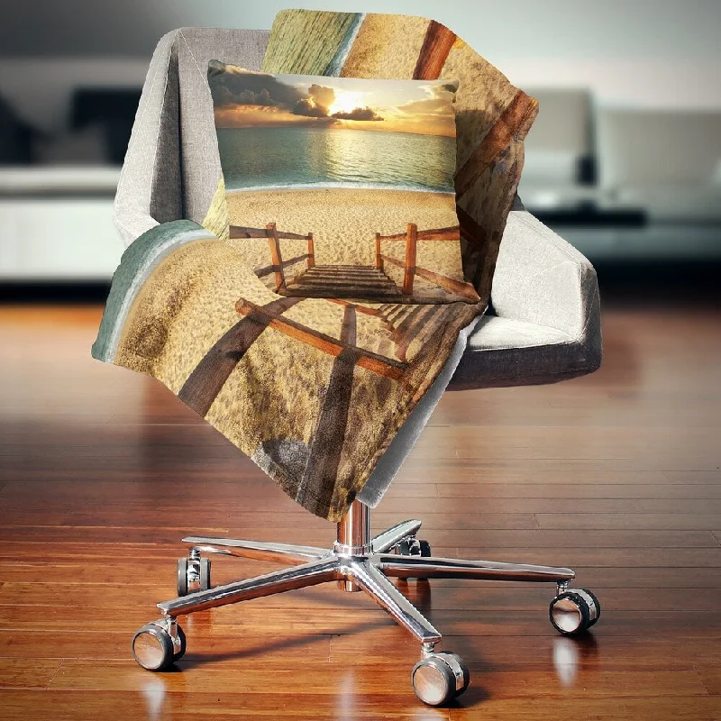 Mohair blankets with a unique sheen and softnessAcrylic blankets for a soft and affordable alternativeDesignart 'Boardwalk Stair into Sandy Beach' Bridge Throw Blanket Mohair blankets with a unique sheen and softnessAcrylic blankets for a soft and affordable alternativeDesignart 'Boardwalk Stair into Sandy Beach' Bridge Throw Blanket