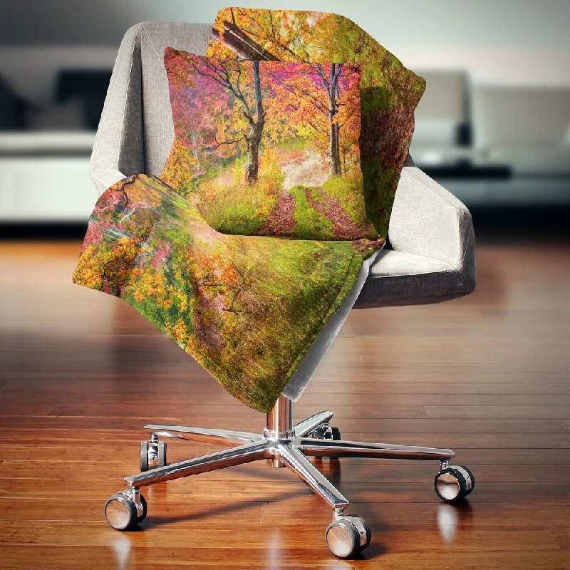Silk blankets with a smooth and elegant touchCotton blankets for breathability and a lightweight feelDesignart 'Bright Colorful Fall Trees in Forest' Landscape Fleece Throw Blanket Silk blankets with a smooth and elegant touchCotton blankets for breathability and a lightweight feelDesignart 'Bright Colorful Fall Trees in Forest' Landscape Fleece Throw Blanket