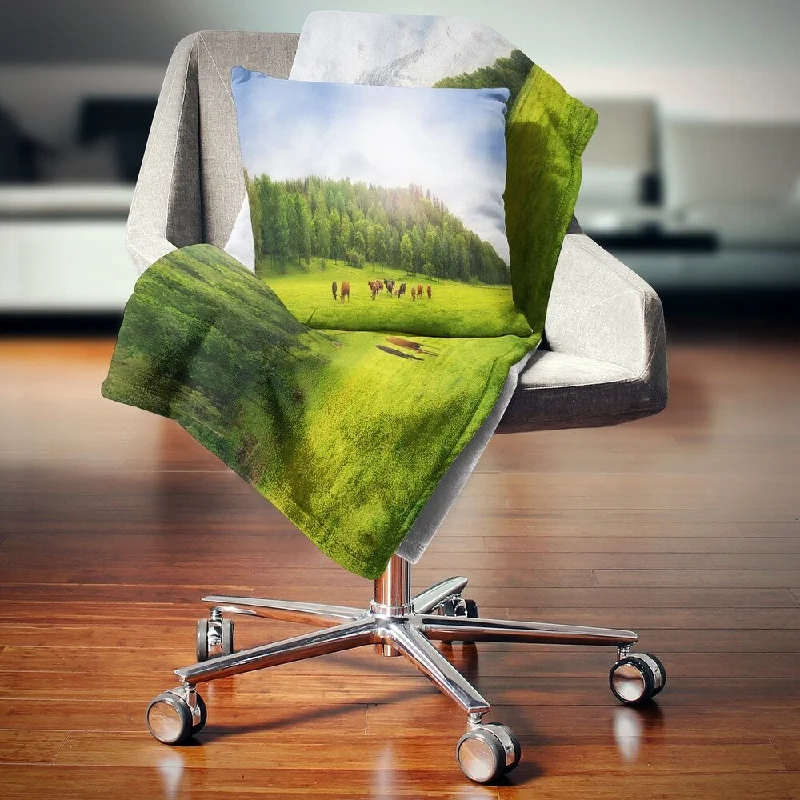 Mohair blankets with a unique sheen and softnessLinen blankets with a rustic and textured lookDesignart 'Cows on Field Panorama' Landscape Fleece Throw Blanket Mohair blankets with a unique sheen and softnessLinen blankets with a rustic and textured lookDesignart 'Cows on Field Panorama' Landscape Fleece Throw Blanket
