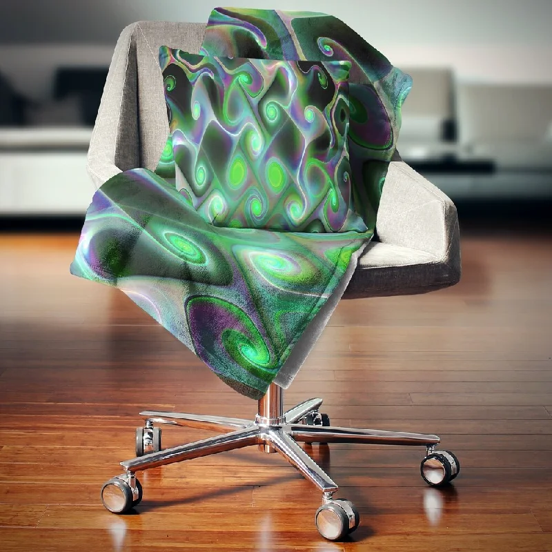 Cotton blankets for breathability and a lightweight feelRecycled polyester blankets for an eco - conscious optionDesignart 'Dark Green Fractal Swirls' Abstract Throw Blanket Cotton blankets for breathability and a lightweight feelRecycled polyester blankets for an eco - conscious optionDesignart 'Dark Green Fractal Swirls' Abstract Throw Blanket