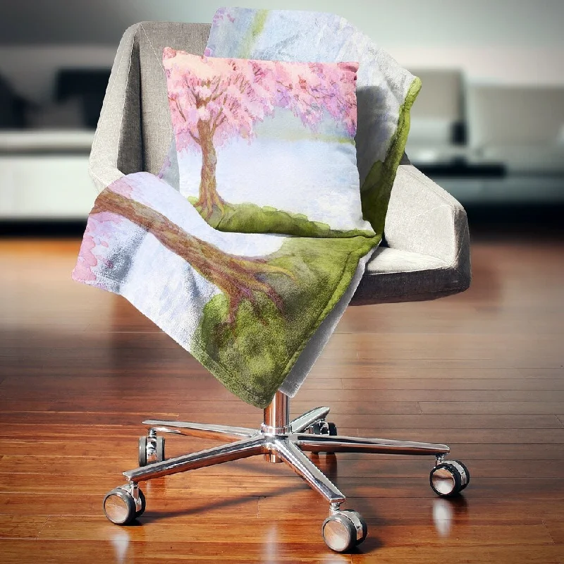 Cashmere blankets for ultimate softness and luxuryBamboo fiber blankets with natural antibacterial propertiesDesignart 'Flowering Pink Tree by Lake' Floral Throw Blanket Cashmere blankets for ultimate softness and luxuryBamboo fiber blankets with natural antibacterial propertiesDesignart 'Flowering Pink Tree by Lake' Floral Throw Blanket
