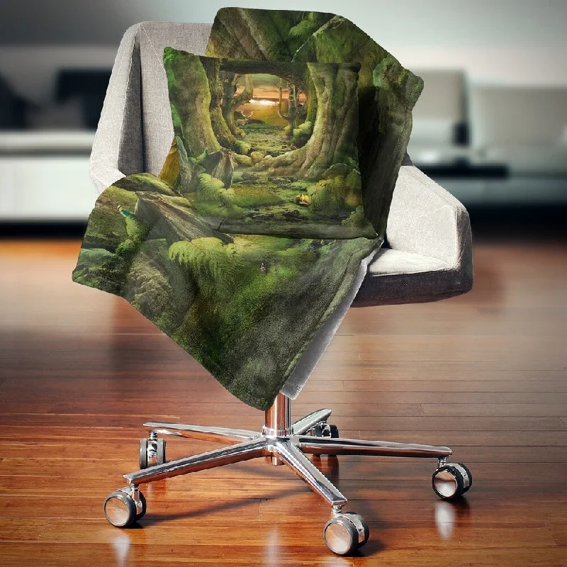 King - size blankets to cover large beds comfortablyKing - size blankets to cover large beds comfortablyDesignart 'Green Paradise Tunnel' Modern Landscape Fleece Throw Blanket King - size blankets to cover large beds comfortablyKing - size blankets to cover large beds comfortablyDesignart 'Green Paradise Tunnel' Modern Landscape Fleece Throw Blanket
