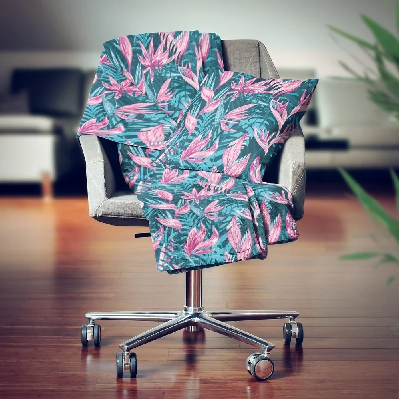 Chenille blankets with a thick and fuzzy textureRayon from bamboo blankets for a silky and breathable feelDesignart' Handdrawn Tropical Flowers' Modern Throw Blanket - 71x59 Chenille blankets with a thick and fuzzy textureRayon from bamboo blankets for a silky and breathable feelDesignart' Handdrawn Tropical Flowers' Modern Throw Blanket - 71x59