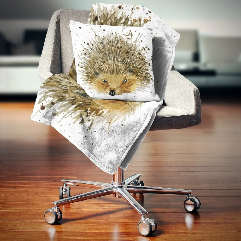 Bamboo fiber blankets with natural antibacterial propertiesMohair blankets with a unique sheen and softnessDesignart 'Hedgehog Illustration Watercolor' Contemporary Animal Throw Blanket Bamboo fiber blankets with natural antibacterial propertiesMohair blankets with a unique sheen and softnessDesignart 'Hedgehog Illustration Watercolor' Contemporary Animal Throw Blanket