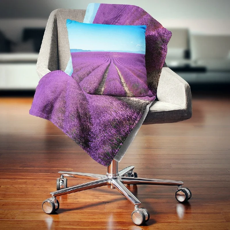 King - size blankets to cover large beds comfortablyMohair blankets with a unique sheen and softnessDesignart 'Lavender Flower Blooming Fields' Abstract Throw Blanket King - size blankets to cover large beds comfortablyMohair blankets with a unique sheen and softnessDesignart 'Lavender Flower Blooming Fields' Abstract Throw Blanket