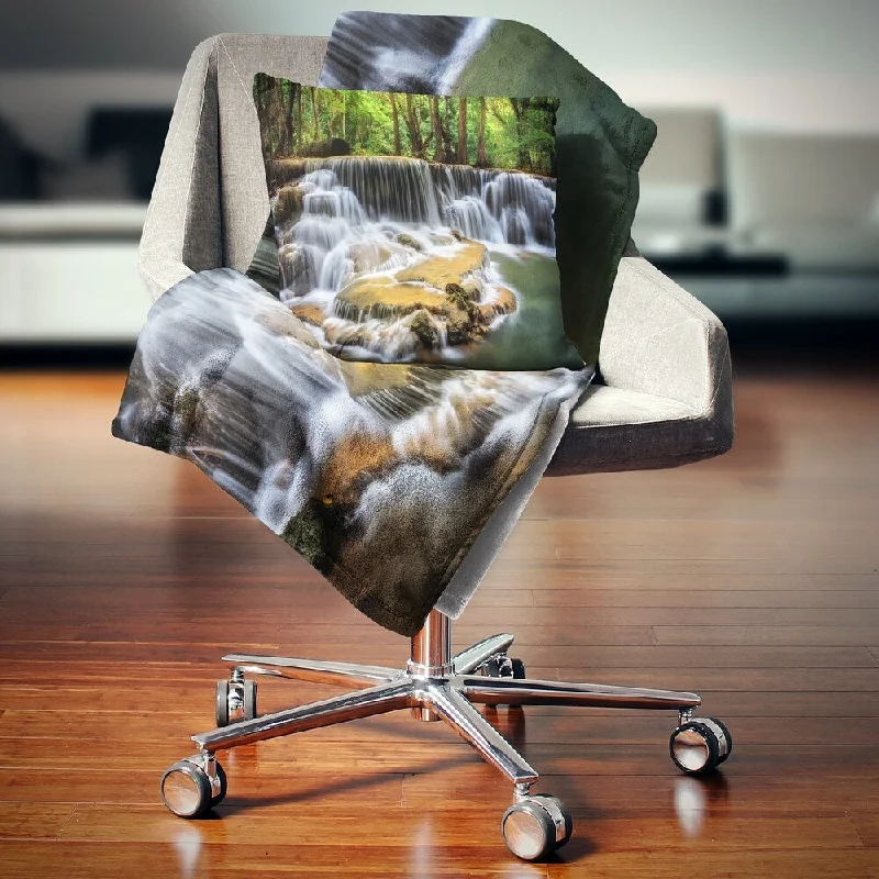 Bamboo fiber blankets with natural antibacterial propertiesMicrofiber blankets that are durable and easy to care forDesignart 'Level Six of Huai Mae Kamin Waterfall' Throw Blanket Bamboo fiber blankets with natural antibacterial propertiesMicrofiber blankets that are durable and easy to care forDesignart 'Level Six of Huai Mae Kamin Waterfall' Throw Blanket