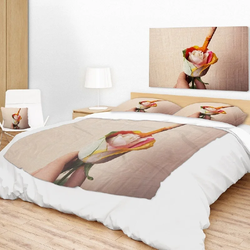 Synthetic fiber blend blankets for a budget - friendly choiceMicrofiber blankets that are durable and easy to care forDesignart 'Person Painting Beautiful Rose' Floral Throw Blanket Synthetic fiber blend blankets for a budget - friendly choiceMicrofiber blankets that are durable and easy to care forDesignart 'Person Painting Beautiful Rose' Floral Throw Blanket