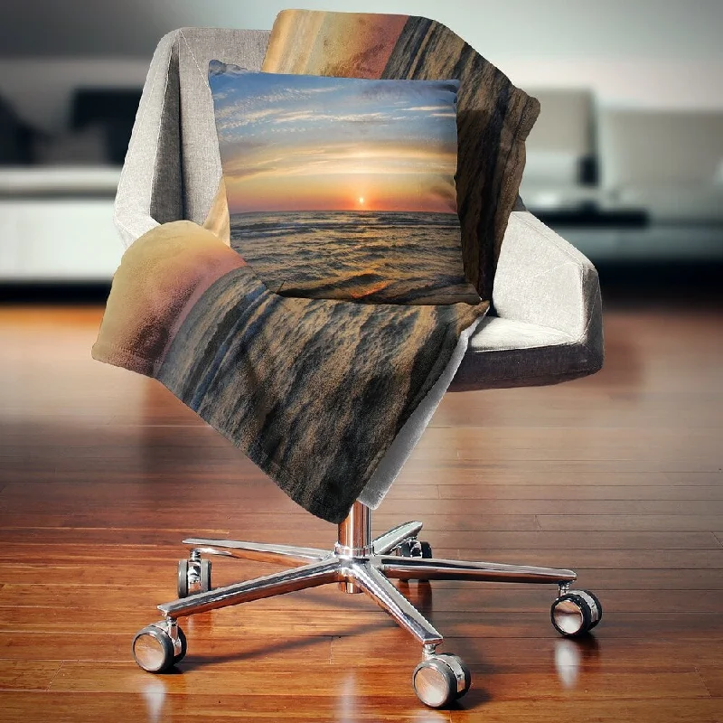 Rayon from bamboo blankets for a silky and breathable feelAcrylic blankets for a soft and affordable alternativeDesignart 'Red Sunset with Dark Ocean Waves' Seascape Throw Blanket Rayon from bamboo blankets for a silky and breathable feelAcrylic blankets for a soft and affordable alternativeDesignart 'Red Sunset with Dark Ocean Waves' Seascape Throw Blanket