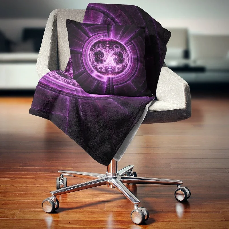 Synthetic fiber blend blankets for a budget - friendly choiceChenille blankets with a thick and fuzzy textureDesignart 'Rounded Purple Glowing Fractal Flower' Abstract Throw Blanket Synthetic fiber blend blankets for a budget - friendly choiceChenille blankets with a thick and fuzzy textureDesignart 'Rounded Purple Glowing Fractal Flower' Abstract Throw Blanket