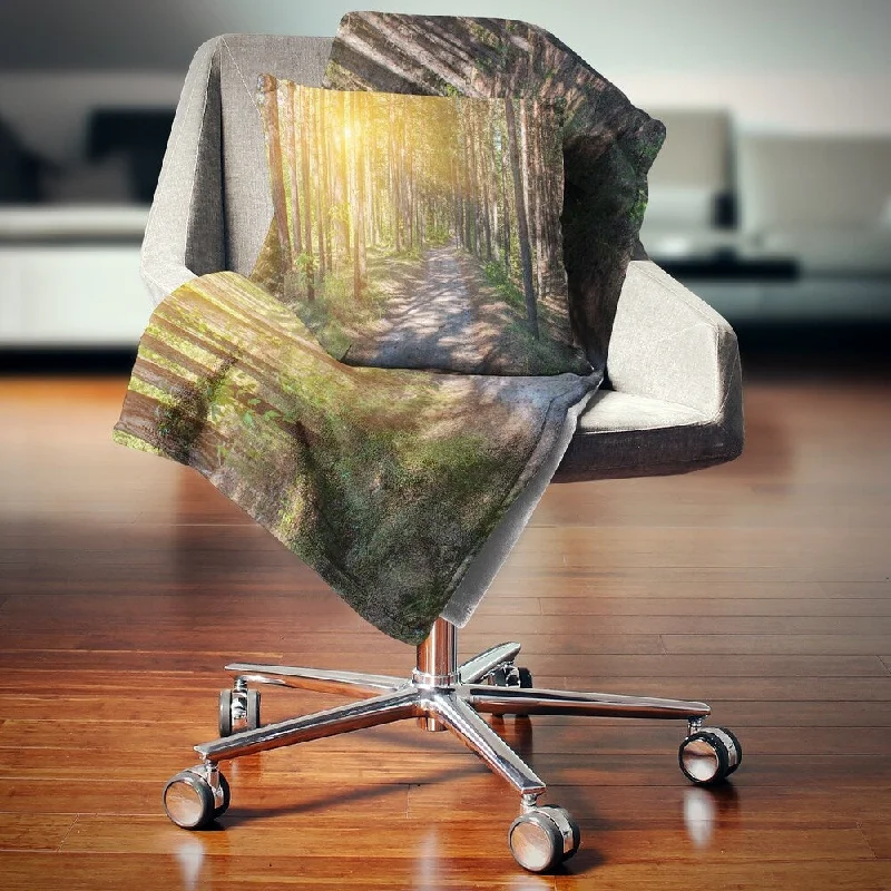 Wool blankets with natural warmth and insulationRayon from bamboo blankets for a silky and breathable feelDesignart 'Thick Forest with Yellow Sun Rays' Landscape Photography Throw Blanket Wool blankets with natural warmth and insulationRayon from bamboo blankets for a silky and breathable feelDesignart 'Thick Forest with Yellow Sun Rays' Landscape Photography Throw Blanket