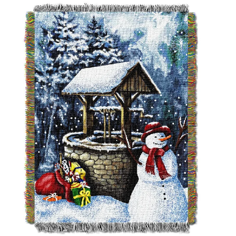 Rayon from bamboo blankets for a silky and breathable feelCotton blankets for breathability and a lightweight feelENT 051 Snowman Wishing Well Tapestry Throw Rayon from bamboo blankets for a silky and breathable feelCotton blankets for breathability and a lightweight feelENT 051 Snowman Wishing Well Tapestry Throw