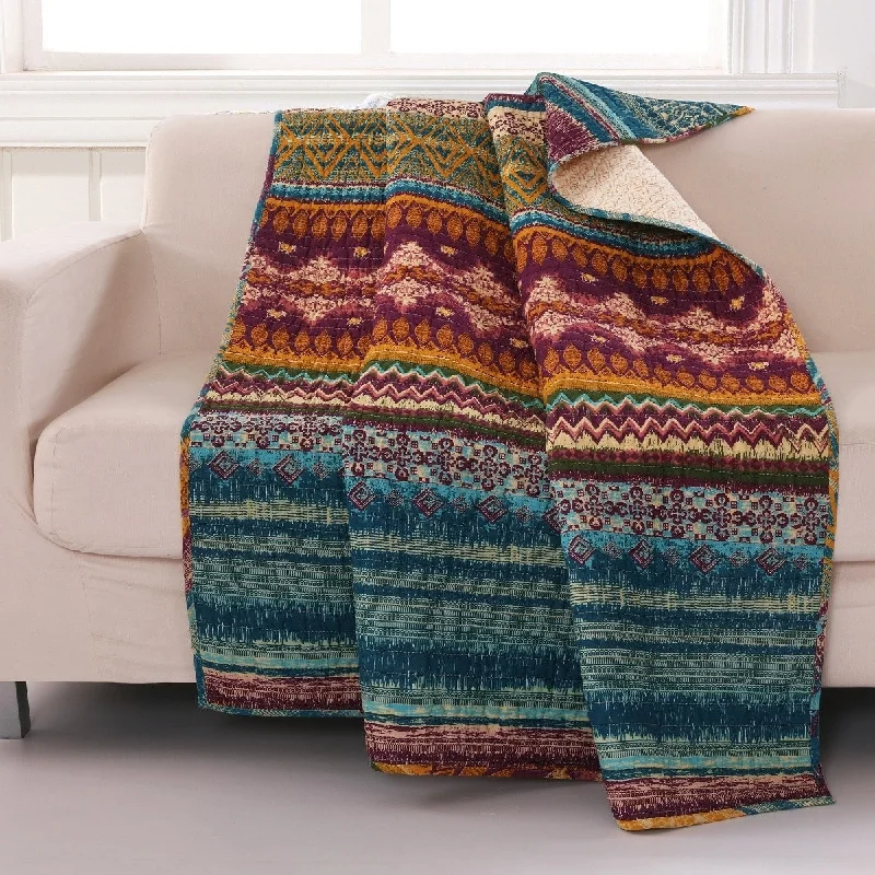 Acrylic blankets for a soft and affordable alternativeRecycled polyester blankets for an eco - conscious optionGreenland Home Fashions Southwest 100% Cotton Reversible Native Motif Throw Blanket