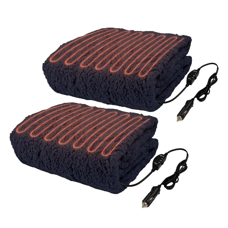 Cotton blankets for breathability and a lightweight feelRecycled polyester blankets for an eco - conscious optionHeated Blanket 2-Pack - Portable 12V Electric Travel Blanket Set for Car, Truck, RV - Tailgating Essentials by Stalwart (Blue) Cotton blankets for breathability and a lightweight feelRecycled polyester blankets for an eco - conscious optionHeated Blanket 2-Pack - Portable 12V Electric Travel Blanket Set for Car, Truck, RV - Tailgating Essentials by Stalwart (Blue)