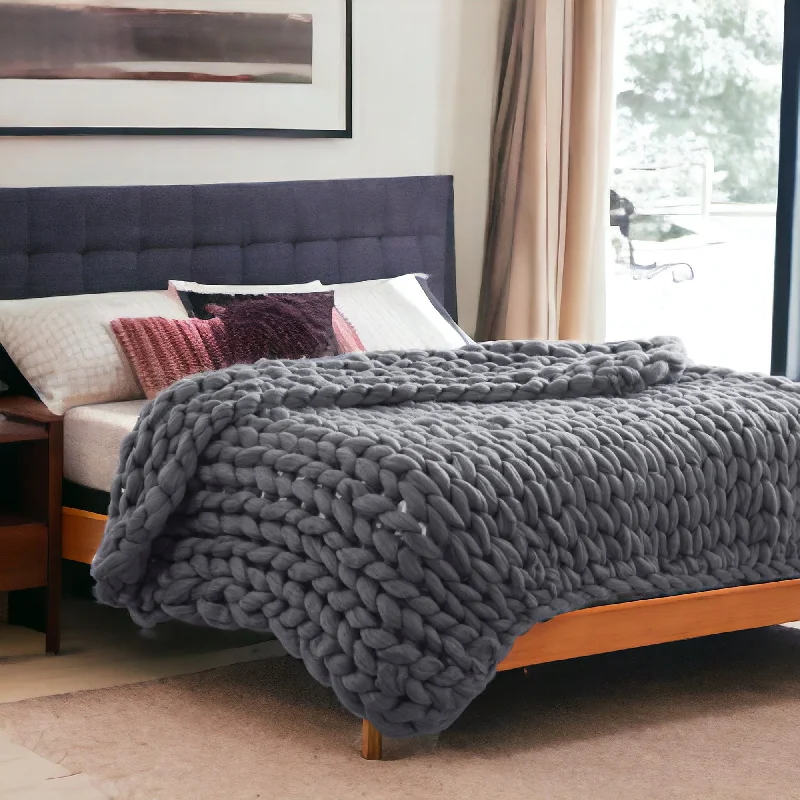 Alpaca wool blankets for a hypoallergenic and warm optionCashmere blankets for ultimate softness and luxuryHomeRoots Dark Grey Boho Chunky Knit Throw Blanket Alpaca wool blankets for a hypoallergenic and warm optionCashmere blankets for ultimate softness and luxuryHomeRoots Dark Grey Boho Chunky Knit Throw Blanket