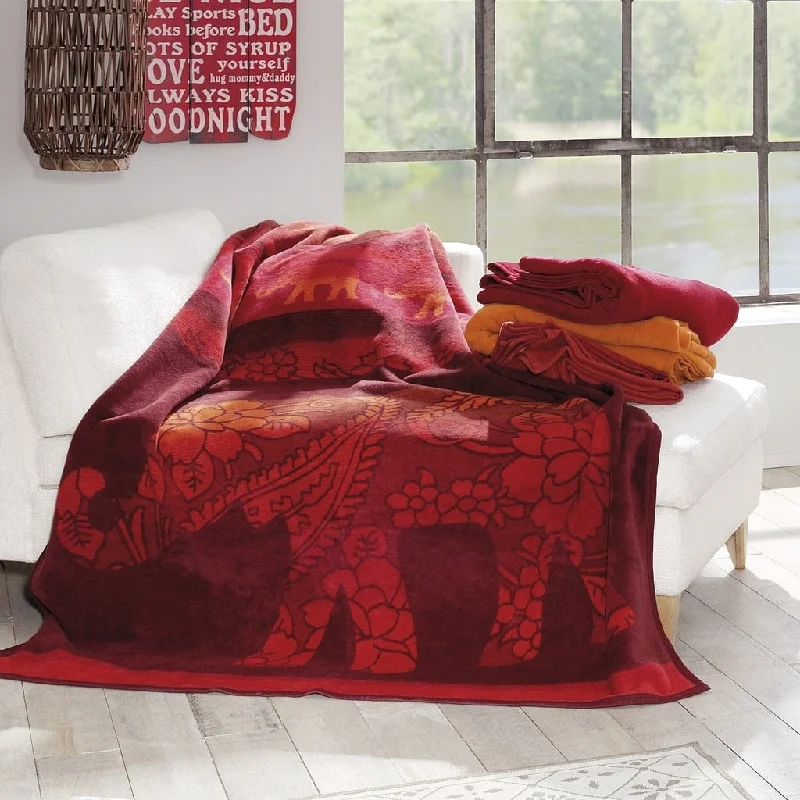 Bamboo fiber blankets with natural antibacterial propertiesRayon from bamboo blankets for a silky and breathable feelIBENA Intricate Elephant Oversized Jacquard Throw Blanket Delhi