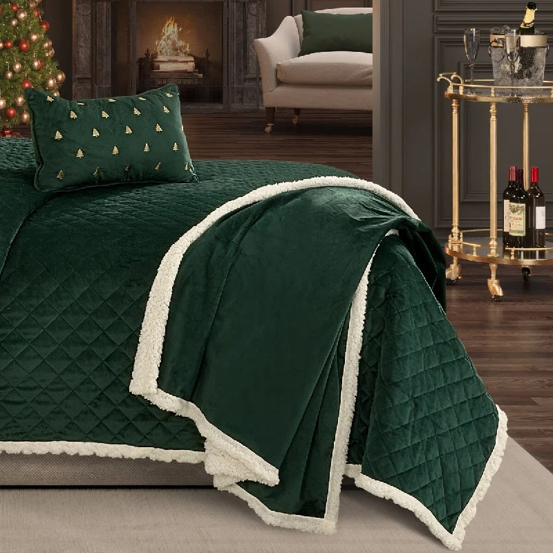 Rayon from bamboo blankets for a silky and breathable feelChenille blankets with a thick and fuzzy textureJ. Queen New York Casey Christmas Sherpa Throw Rayon from bamboo blankets for a silky and breathable feelChenille blankets with a thick and fuzzy textureJ. Queen New York Casey Christmas Sherpa Throw
