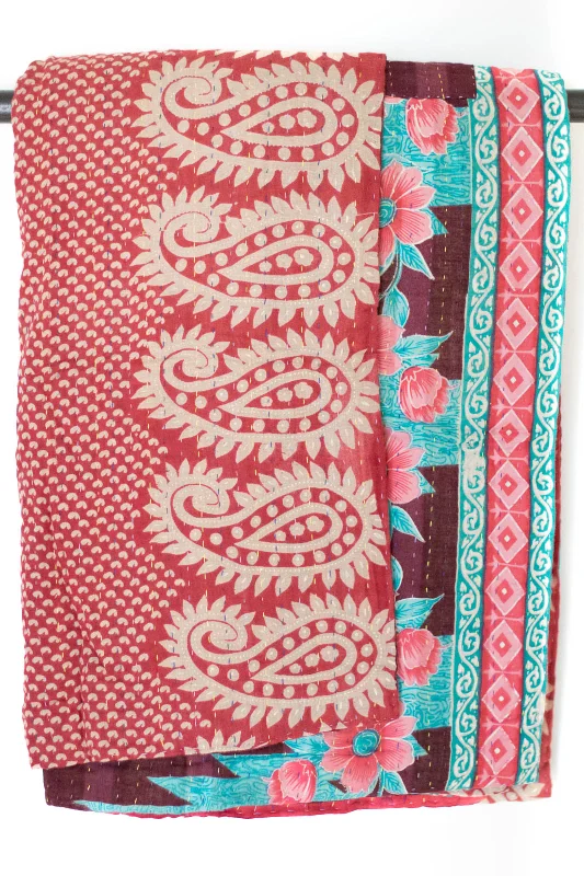 Queen - size blankets for standard - sized bedsCotton blankets for breathability and a lightweight feelLand Kantha Throw