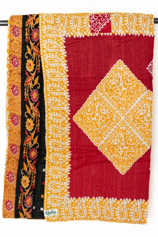 Recycled polyester blankets for an eco - conscious optionMicrofiber blankets that are durable and easy to care forLove No. 3 Kantha Large Throw Recycled polyester blankets for an eco - conscious optionMicrofiber blankets that are durable and easy to care forLove No. 3 Kantha Large Throw
