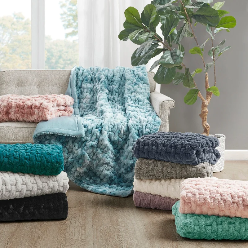 Fleece blankets for a cozy and plush textureChenille blankets with a thick and fuzzy textureMadison Park Ruched Fur Throw Fleece blankets for a cozy and plush textureChenille blankets with a thick and fuzzy textureMadison Park Ruched Fur Throw