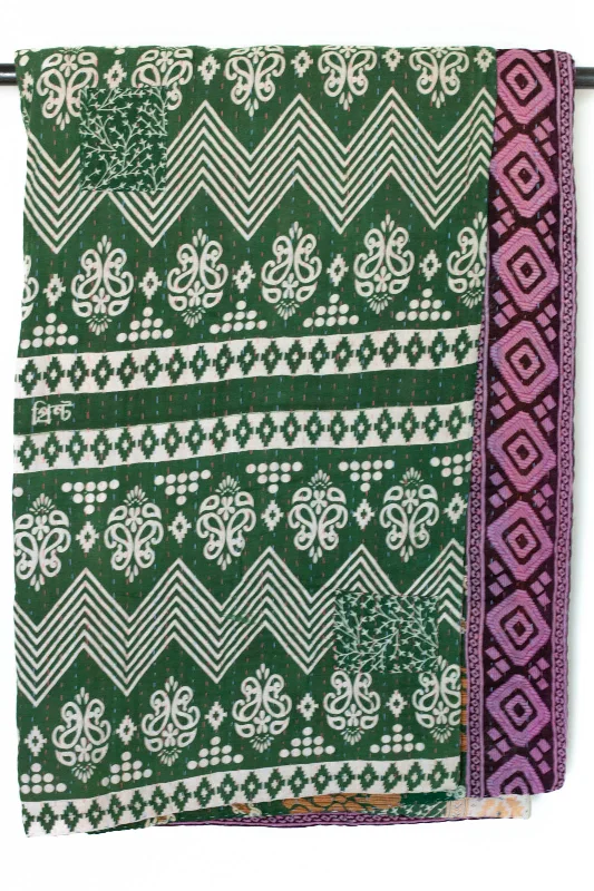 King - size blankets to cover large beds comfortablyChenille blankets with a thick and fuzzy textureMajesty No. 10 Large Kantha Throw King - size blankets to cover large beds comfortablyChenille blankets with a thick and fuzzy textureMajesty No. 10 Large Kantha Throw