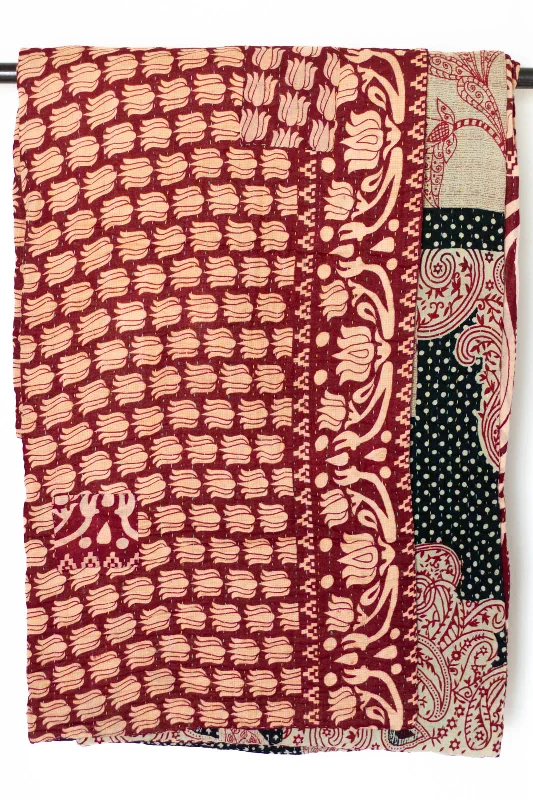Silk blankets with a smooth and elegant touchKing - size blankets to cover large beds comfortablyMajesty No. 2 Large Kantha Throw Silk blankets with a smooth and elegant touchKing - size blankets to cover large beds comfortablyMajesty No. 2 Large Kantha Throw