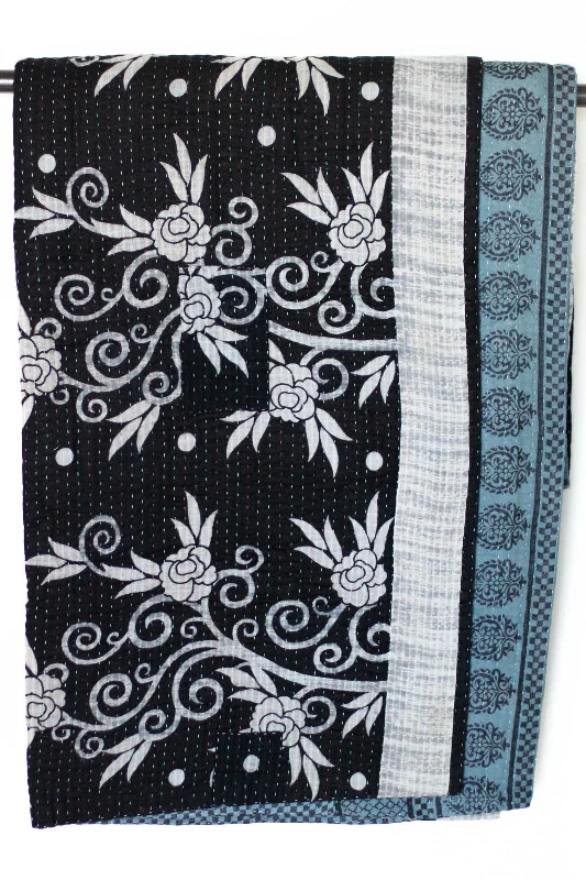Rayon from bamboo blankets for a silky and breathable feelBamboo fiber blankets with natural antibacterial propertiesMajesty No. 4 Large Kantha Throw Rayon from bamboo blankets for a silky and breathable feelBamboo fiber blankets with natural antibacterial propertiesMajesty No. 4 Large Kantha Throw