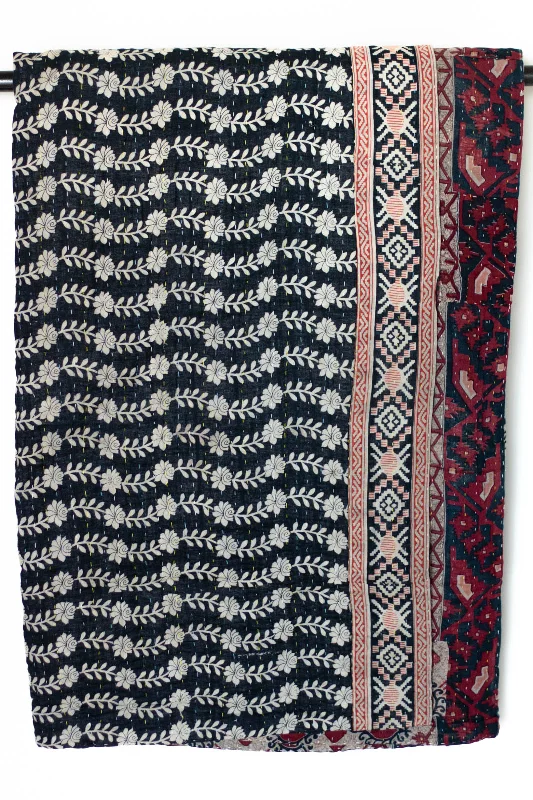King - size blankets to cover large beds comfortablyBamboo fiber blankets with natural antibacterial propertiesMajesty No. 5 Large Kantha Throw King - size blankets to cover large beds comfortablyBamboo fiber blankets with natural antibacterial propertiesMajesty No. 5 Large Kantha Throw