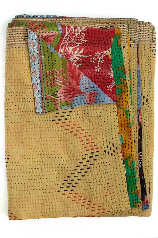 Recycled polyester blankets for an eco - conscious optionSilk blankets with a smooth and elegant touchMasterpiece No. 104 Kantha Quilt Recycled polyester blankets for an eco - conscious optionSilk blankets with a smooth and elegant touchMasterpiece No. 104 Kantha Quilt