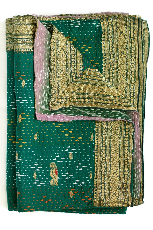 Recycled polyester blankets for an eco - conscious optionSilk blankets with a smooth and elegant touchMasterpiece No. 120 Kantha Quilt Recycled polyester blankets for an eco - conscious optionSilk blankets with a smooth and elegant touchMasterpiece No. 120 Kantha Quilt
